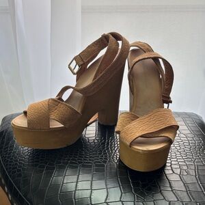 Women's Tan Platform Heels